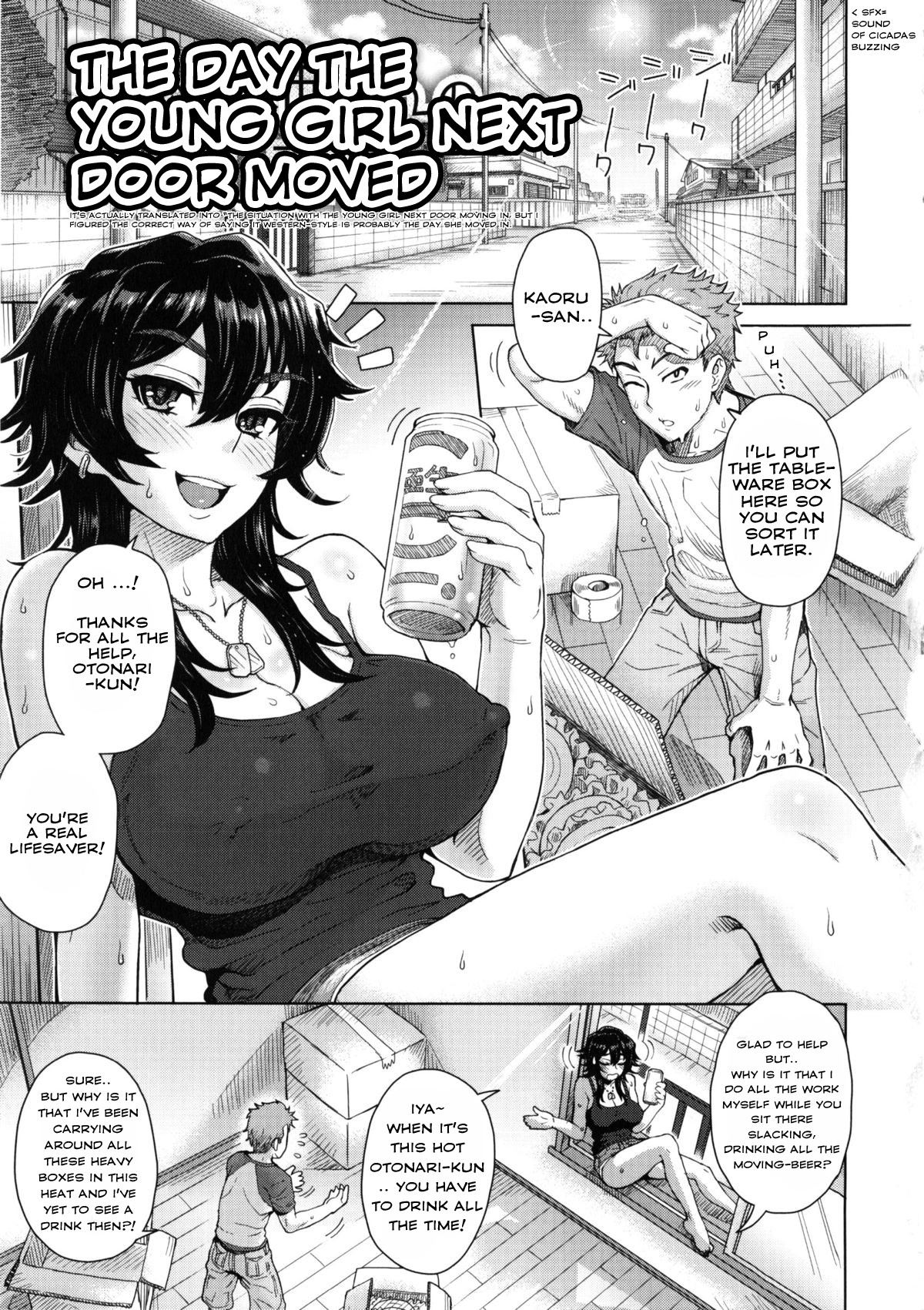 Tonari no Onee-san no Hikkoshi Jijou | The Day the Young Girl Next Door Moved (MILK DIP)