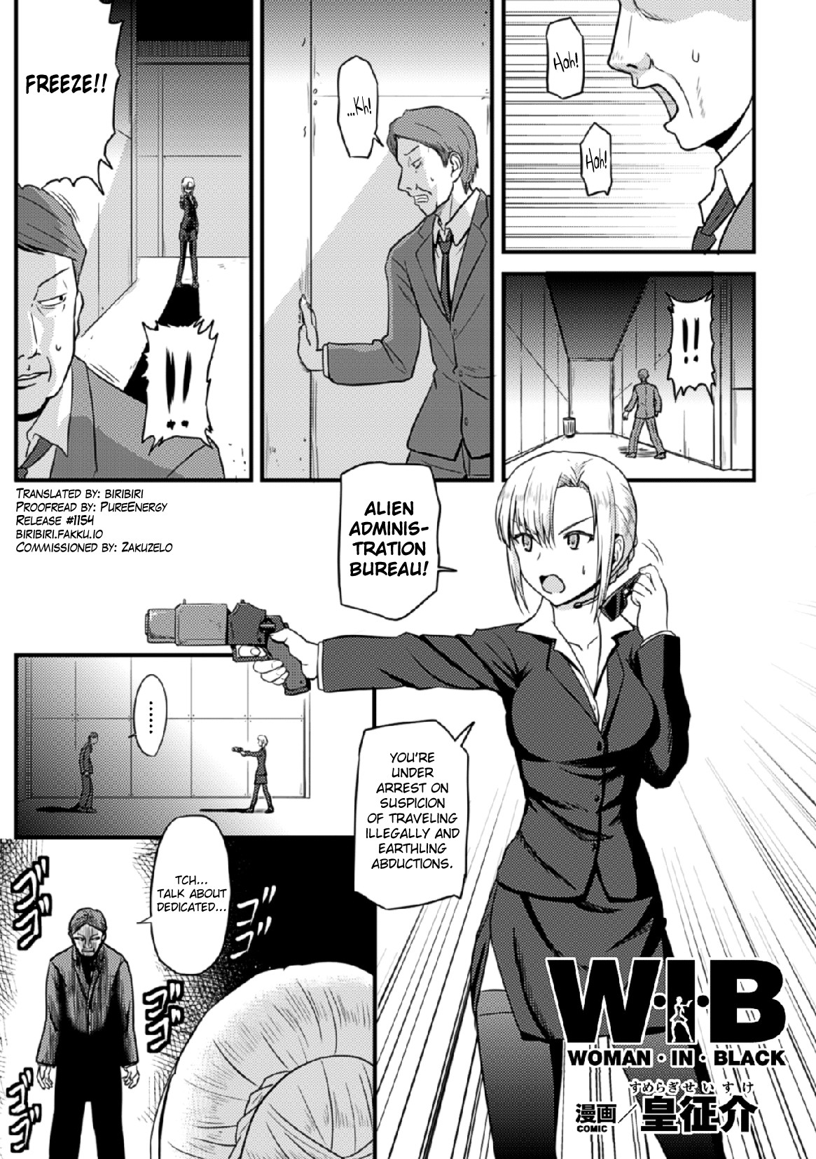 Woman In Black (2D Comic Magazine - Marunomi Iki Jigoku Monster ni Hoshokusareta Heroine-tachi Vol. 4)