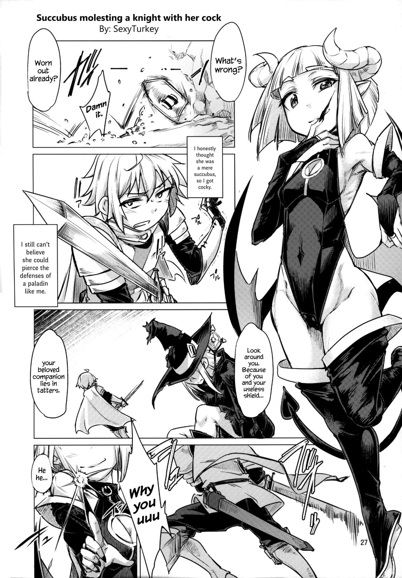 (C90) Succubus Molesting a Knight with Her Cock (Futanari x Otoko Gyaku Anal Goudou Anata ga Mesu ni Narun desu yo) {Hennojin}