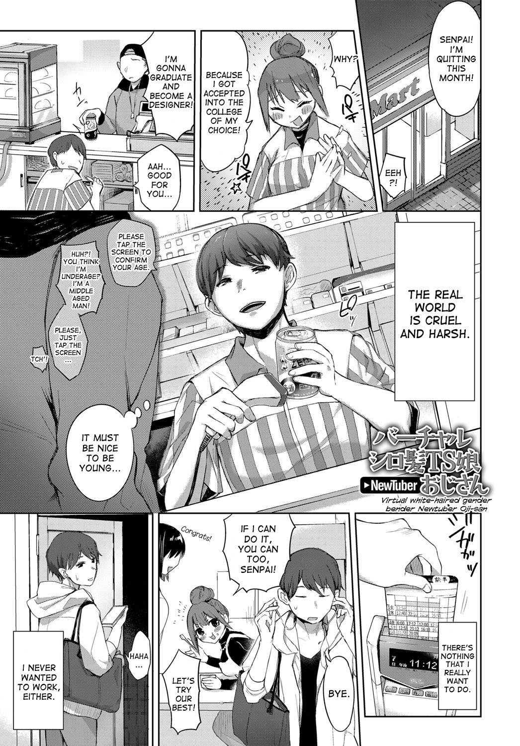 Virtual Shirokami TS Musume NewTuber Oji-san | Virtual White-haired Gender Bender Newtuber Oji-san (COMIC Anthurium 2018-07)