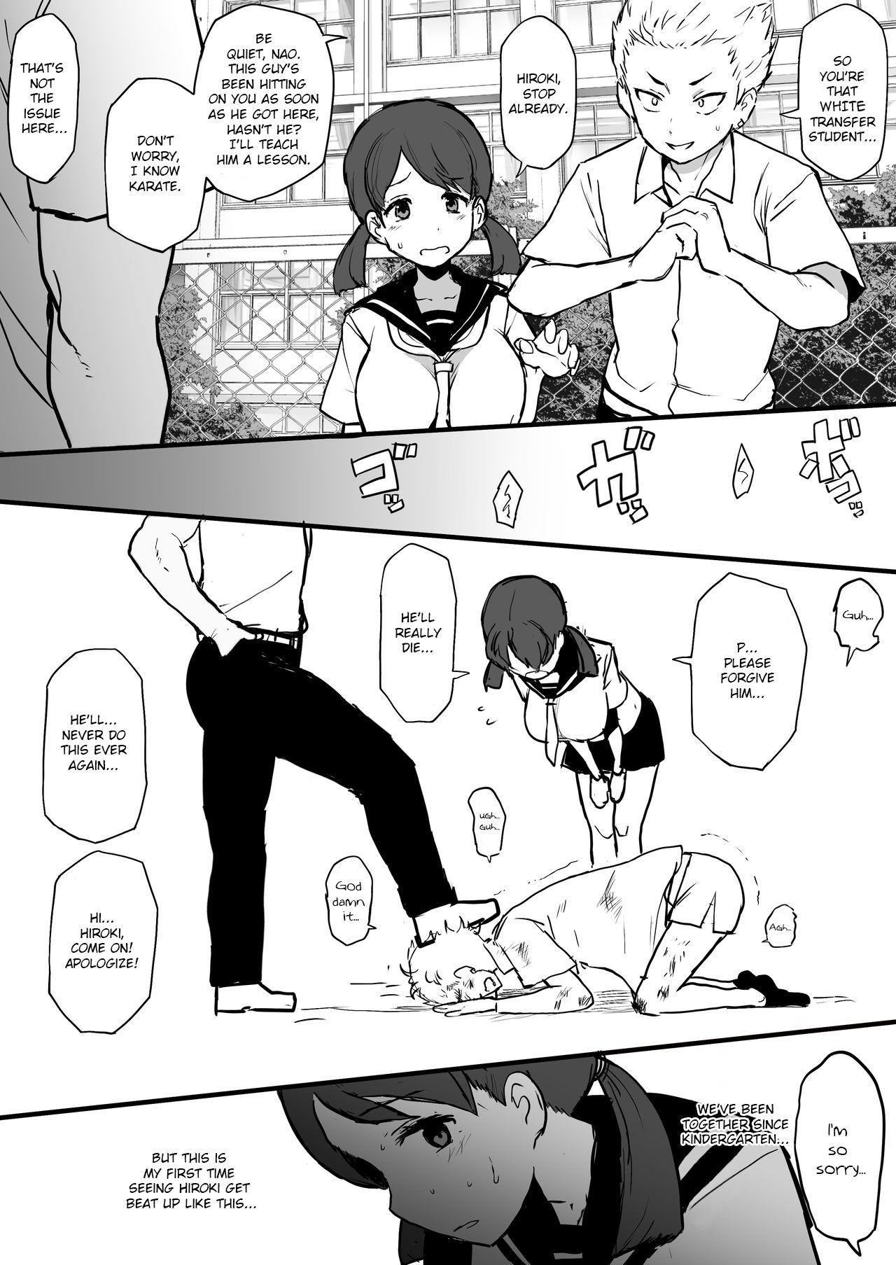 4P Manga Kokujin no Tenkousei ni Osananajimi o NTR ru [Bleached|