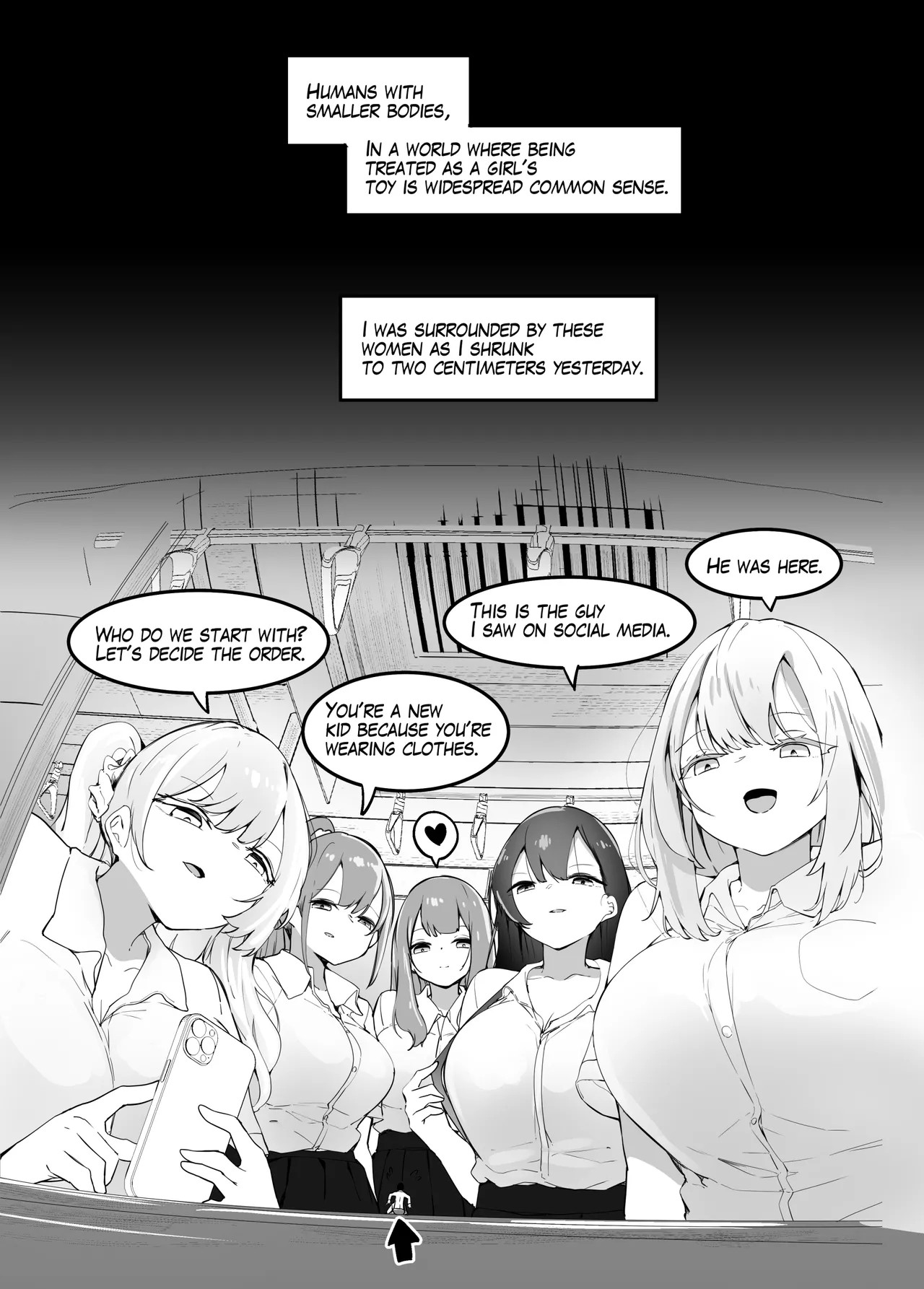 電車内で女の子に囲まれて